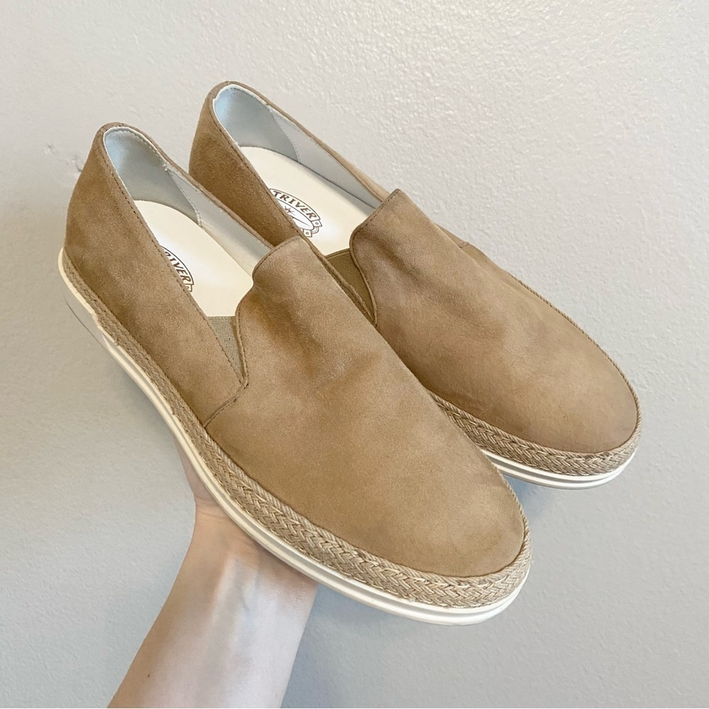 Triver Flight Tan Suede Espadrille Flat Slip On Flat Loafers Size 37/US 7